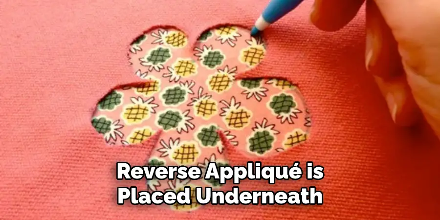 Reverse Appliqué is Placed Underneath