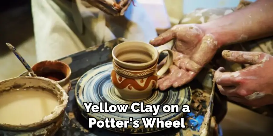 Yellow Clay on a Potter's Wheel
