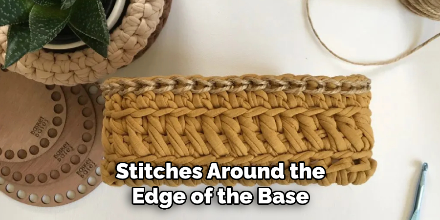 Stitches Around the Edge of the Base