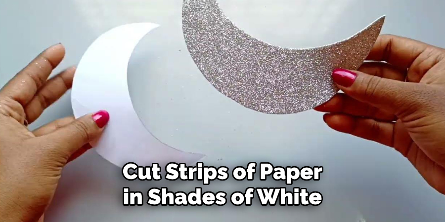 Cut Strips of Paper in Shades of White