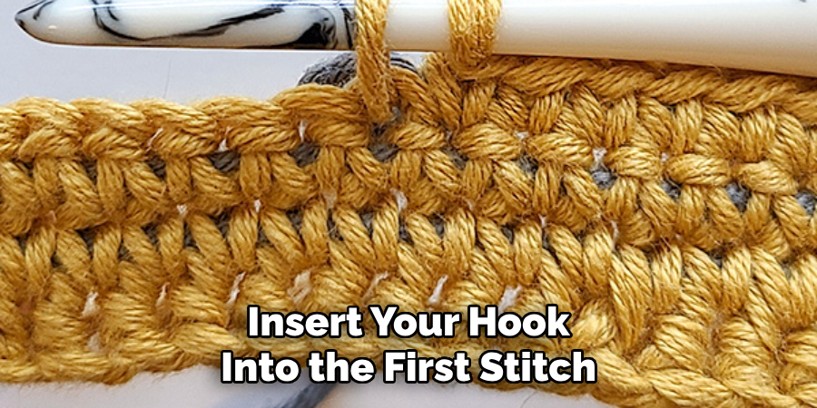 Insert Your Hook Into the First Stitch