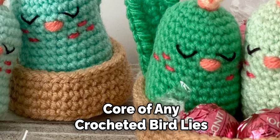 Core of Any
Crocheted Bird Lies