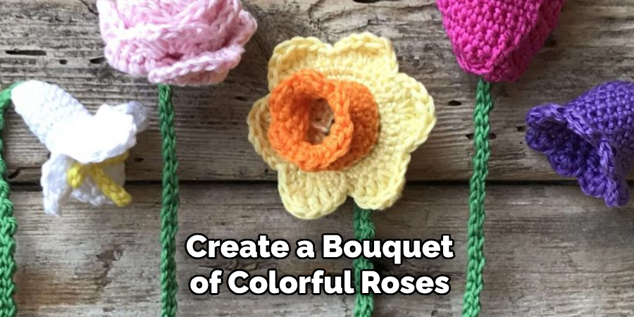 Create a Bouquet of Colorful Roses