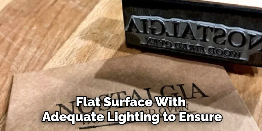 Flat Surface With
Adequate Lighting to Ensure