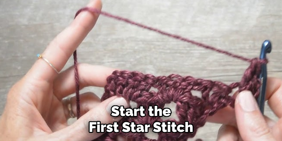 start the first star stitch