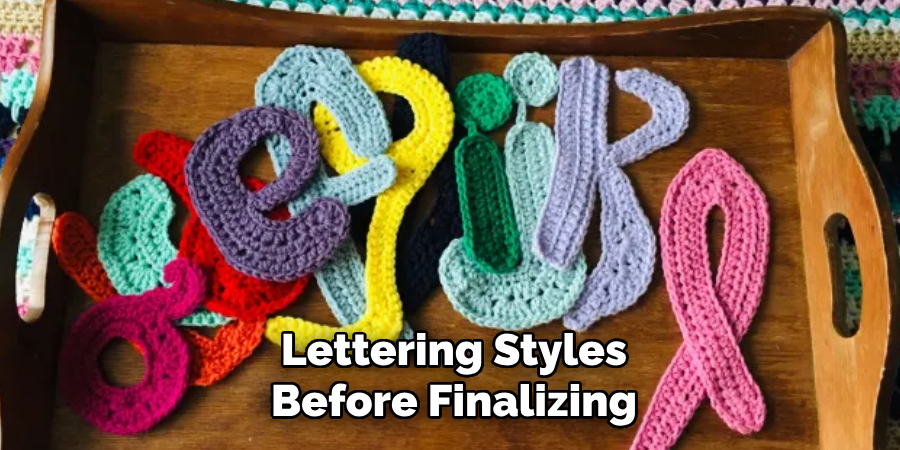 Lettering Styles Before Finalizing