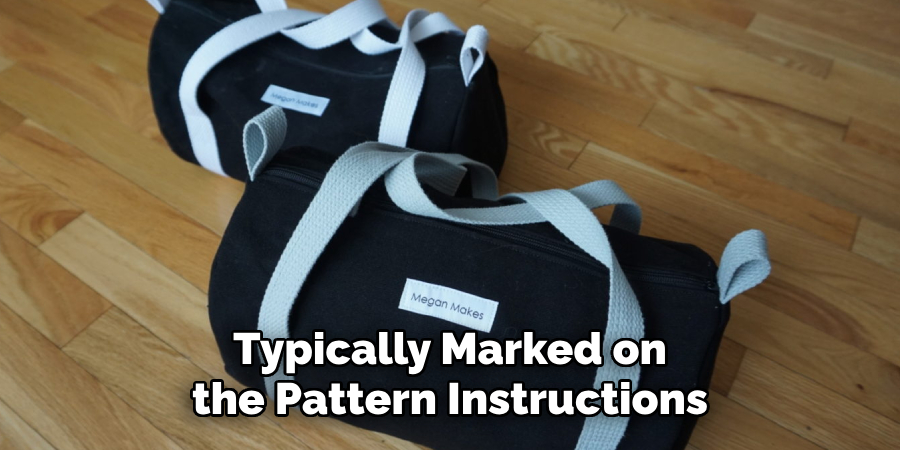 Typically Marked on the Pattern Instructions