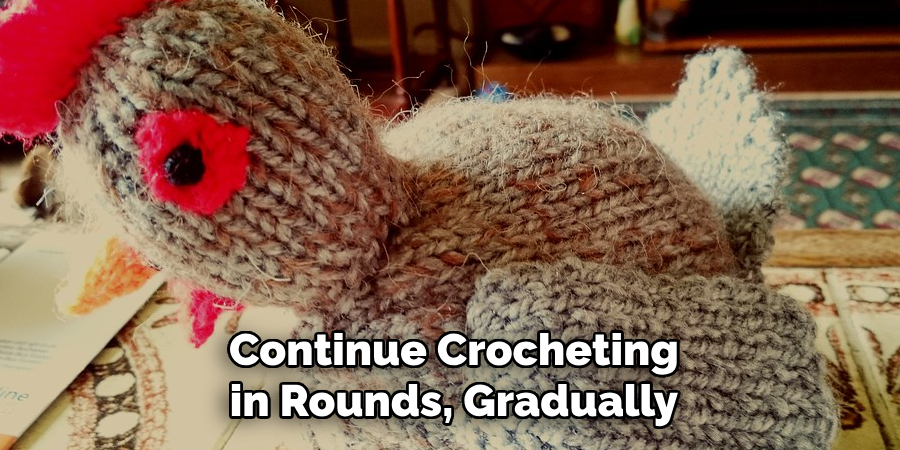 Continue Crocheting in Rounds, Gradually