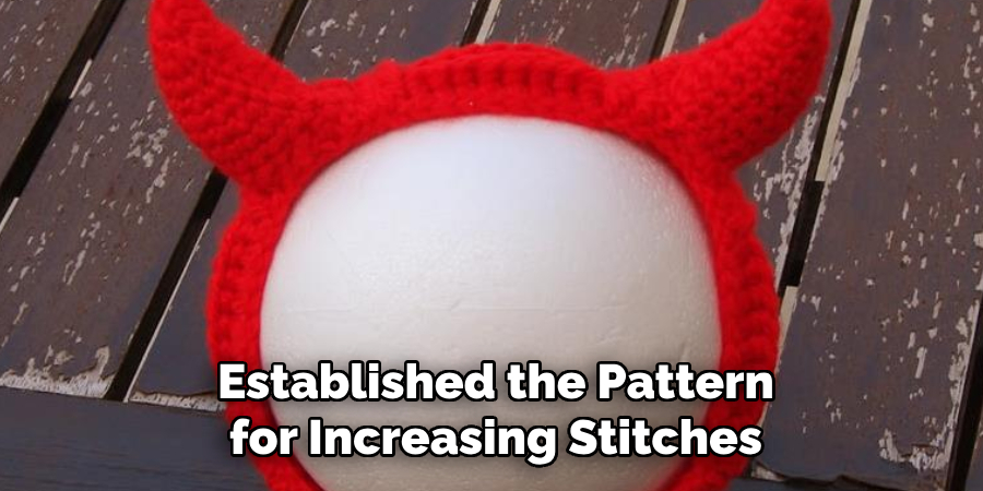 Established the Pattern for Increasing Stitches