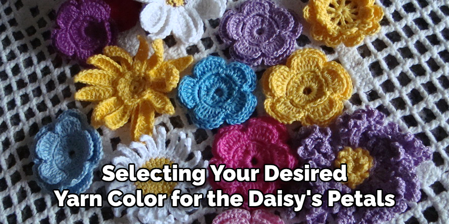 Selecting Your Desired Yarn Color for the Daisy's Petals