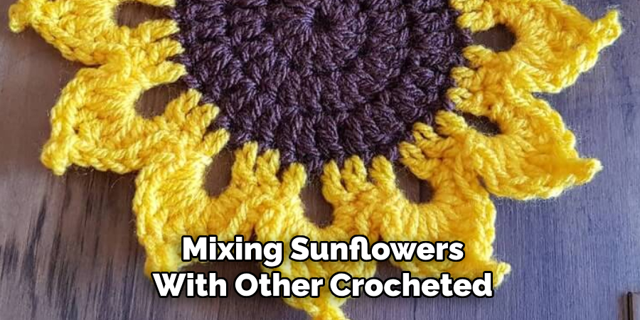 Mixing Sunflowers With Other Crocheted
