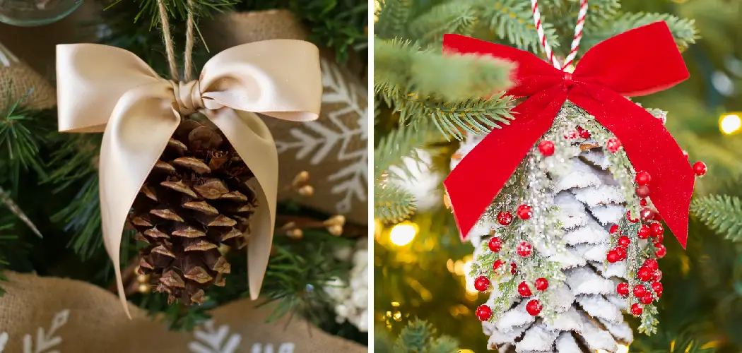 How to Make Pinecone Ornaments With Ribbon
